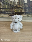 Figurka porcelanowa – Słoń biały ze złoceniami