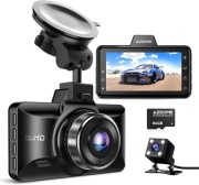 AZDOME M01 PRO 3" Lusterko Kamera Cofania Przód Tył 4K 1080P ULTRA HD 128GB