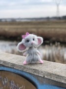 Mysz, myszka, na szydełku, maskotka, dekoracja, rękodzieło