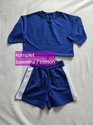 Komplet sportowy Bawełna Top + spodenki Podwyższony stan Rozmiar S