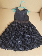 Sukienka granatowa dla dziewczynki 122 cekiny