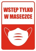 Naklejka Wstęp tylko w maseczce.