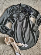 Koszula oversize luźna elegancka klasyczna casual butelkowa zieleń wiosna