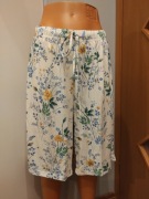 Spodnie culotte XL szerokie letnie  boho wysoki stan gumka przewiewne