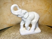 Figurka ceramiczna SŁOŃ SZCZĘŚCIA – kremowa, vintage