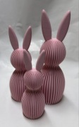 Zajączki w stylu modernistycznym- zestaw 3 szt. w kolorze jasnoróżowym