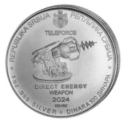 Srebrna moneta Nikola Tesla 2024 Teleforce 1oz  Ag.999, mennicza