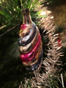 Stara bombka ręcznie malowana PRL sopel