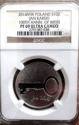 10zł Jan Karski 2014R.NGC PF69 