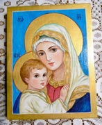 Matka Boża Czuła, ikona Maryi ręcznie malow./pisana