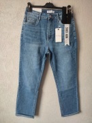 Jeansy Damskie Mom Jeans klasyczne proste elastyczne L