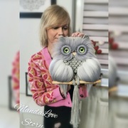 Sowa Makrama ręcznie robiona 