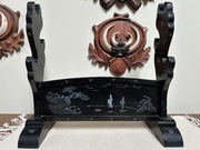 Japoński stojak na trzy miecze katana wakizashi z epoki Edo/Menji