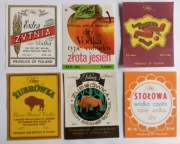 Etykiety od alkoholi Polmos PRL 44 sztuki 