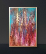 Pejzaż, abstrakcja, olej, 70x100cm, Monika Seroka