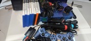 Konsola PlayStation ps2 FAT karta dwa pady 8 gier Buzz kamera mikrofony