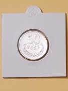 50 Groszy  Al. Moneta obiegowa rok 1982 w holderze . Stan  - bardzo dobry .