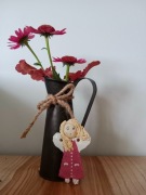 Aniołek dekoracyjny ręcznie robiony masa solna różowy