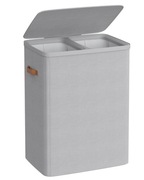 SONGMICS Kosz na pranie, 170l 2 przegrody, wyjmowane wewnętrzne worki