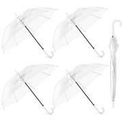 Przezroczysty parasol ślubny z białym uchwytem