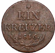 AUSTRIA 1 krajcar 1816 A , KM# 2113, F
