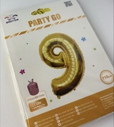 Balon foliowy złoty 9 gold 110 cm nowy impreza urodziny rocznica jubileusz