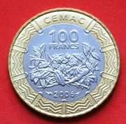 100  Franków  2006  r  -   Afryka Centralna   Rośliny  stan  !!!   