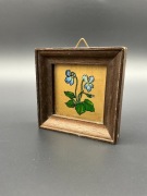 Vintage Atelier Rumpf fiołki ręcznie malowane Austria lata 60. 70.