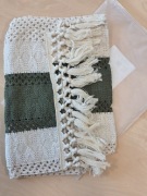 Bieżnik dekoracyjny – matcha, wiosenny styl + szydełkoo120x30 cm