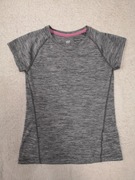 Szara melanż bluzka sportowa z krótkim rękawem H&M 134 - 140
