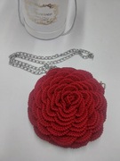 Piękna torebka handmade ręcznie robiona róża  bordo czerwona 