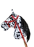 Ogłowie czerwone kantar wodze hobby horse A3 koń na kiju dodatki akcesoria