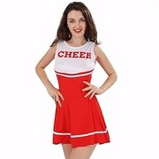 Kostium cheerleaderki, sukienka o zwariowanym wzornictwie, bez pomponu