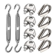 Zestaw 10 napinaczy do lin ze stali nierdzewnej śruba rzymska do lin M8