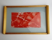 Duża taca koktajlowa drewno-szkło - lata 60/70