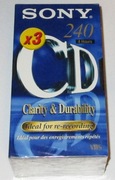 SONY / E-240CDE / KASETA VHS / 240min / 4h / 3PAK / NOWE