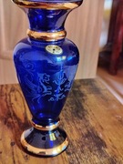 Bohemia - wazon kobaltowy, szlifowany - Nowy