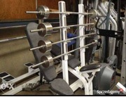 sztangi z obciążeniem 4 szt + stojak