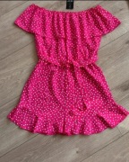 Kombinezon różowy kropki groszki xxl