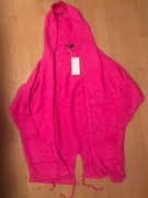 Kardigan różowy biust 120/130 turecki z kapturem