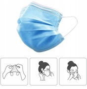 MASKA OCHRONNA 3 WARSTWOWA ANTYWIRUSOWA 5szt.