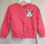 Bluza rozpinana czerwona w białe groszki Minnie bomberka 104