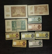 Zestaw banknotów i bonów, Polska 10 szt.