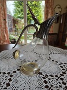 Bardzo ładna szklana karafka na wodę wino  z okuciami tzw  "zimna kaczka"