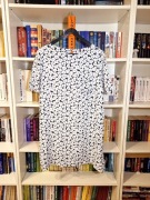 Tommy Hilfiger 38 M | Sukienka Wiskoza Kwiaty Elegancka Biała Czarna