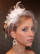 Woalka ivory, fascynator z woalką, biała woalka