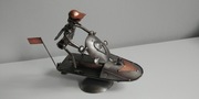Motorówka. Figurka z metalu. Prezent