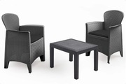 Plastikowy Zestaw Ogrodowy Stół i Krzesła dla 2 osób