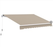 MARKIZA aluminiowa składana 3x4 m ochrona przeciwsłoneczna kremowy