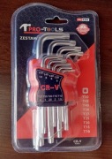 Zestaw Kluczy Imbusowych Torx Pro-Tools 9 szt. CR-V T10-T50 Nowy!